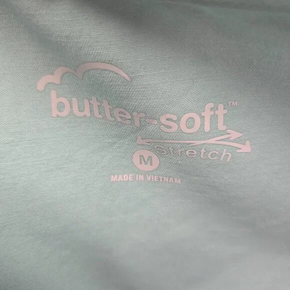 Butter Soft Stretch Mint Green Scrub Set V Neck Top & Cargo Pants Size M - Picture 3 of 3